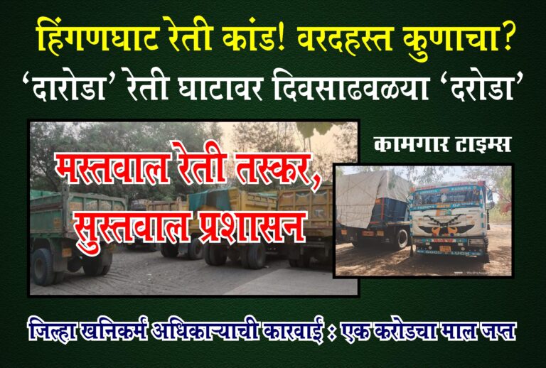 जिल्हा खनिकर्म अधिकाऱ्याची कारवाई : 1 करोडचा माल जप्त