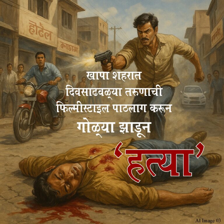 खापा येथे दिवसाढवळ्या तरुणाची गोळ्या झाडून हत्या