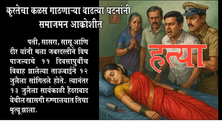 Newlywed woman was poisoned to death : नवविवाहितेला विष पाजून मारले