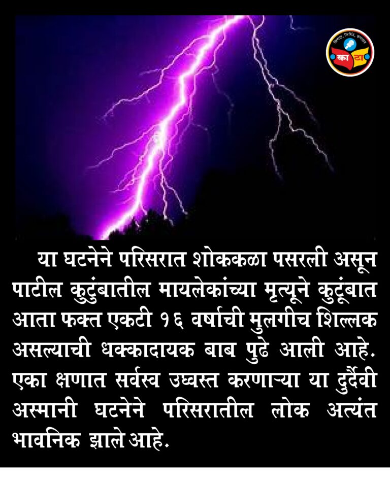 धापेवाडा परिसरात वीज पडून मायलेकासह तीघांचा दुर्दैवी अंत