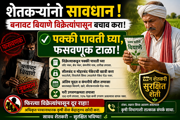 बियाणे खरेदी : सावध राहा, पक्की पावती घ्या आणि फसवणूक टाळा!